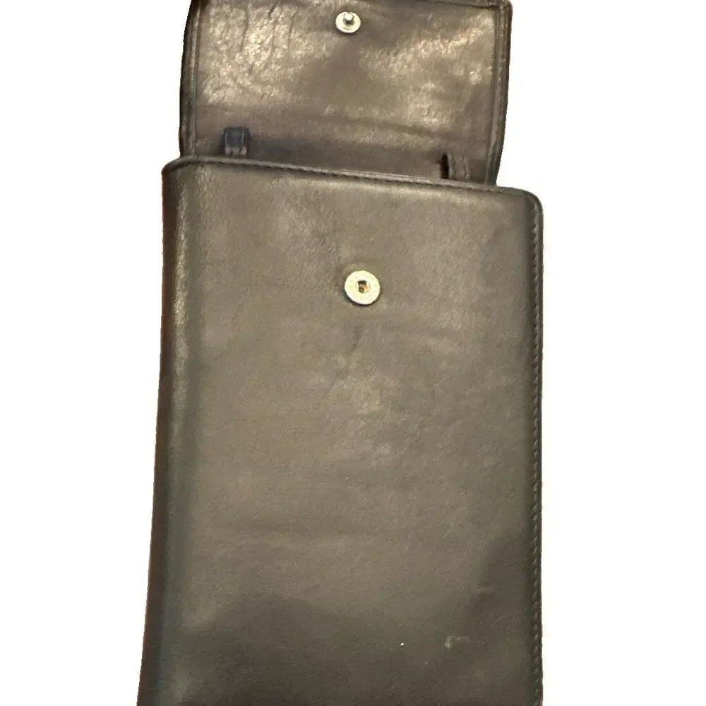Vintage Coach Crossbody Wallet Purse- Black Soft Leather- No Strap! Great Cond